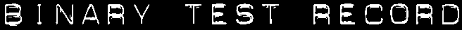 BINARY TEST RECORD
